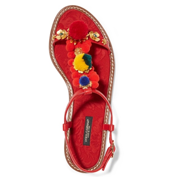 Dolce & Gabbana Shoes - SOLD! Dolce & Gabbana Pom Pom Sandals